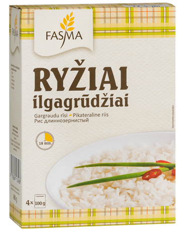 Ryžiai FASMA ilgagrūdžiai 400g (dėž) (4x100g)