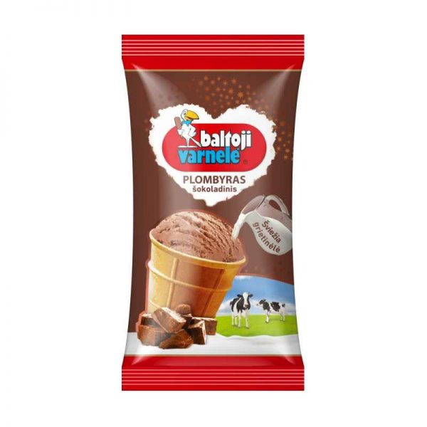 Šokoladinis plombyras BALTOJI VARNELĖ vafliniame puodelyje, 120 ml/70g