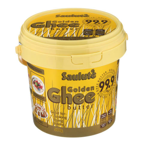 Lydytas sviestas SAULUTĖ Golden Ghee, 99,9 % rieb., 500 g