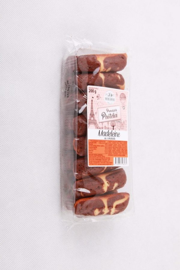 Prancūziškos piršteliai MADELEINE su šokoladu Trejos Girnos, 200 g