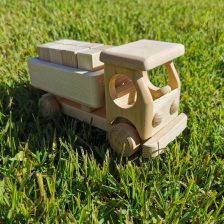 Žaislinis medinis Traktorius su priekaba